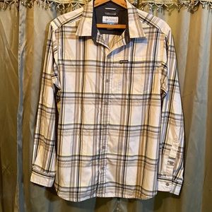 Columbia Omni Wick Mens Plaid Shirt Size Med. Long Sleeve